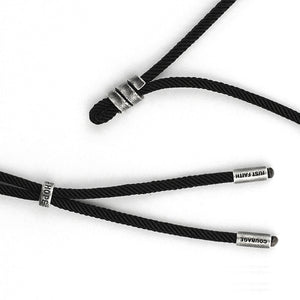 Nylon Rope Necklace (3mm) with Sterling Silver Ends & Slide Lock