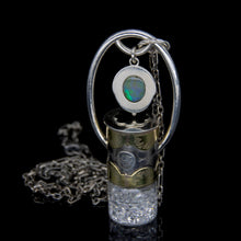 Load image into Gallery viewer, Fountain Gem Rollerball Necklace Series - Opal with Yellow Sapphire on Boho Pattern
